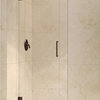 Unidoor Frameless Hinged Shower Door, 27"W x 72"H, Oil Rubbed Bronze