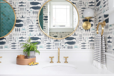 Inspiration for a coastal bathroom remodel in Seattle