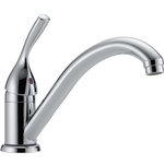 Delta - Delta 134/100/300/400 Series Single Handle Kitchen Faucet, Chrome, 101-DST - Delta faucets with DIAMOND Seal Technology perform like new for life with a patented design which reduces leak points, is less hassle to install and lasts twice as long as the industry standard*. You can install with confidence, knowing that Delta faucets are backed by our Lifetime Limited Warranty.  *Industry standard is based on ASME A112.18.1 of 500,000 cycles.
