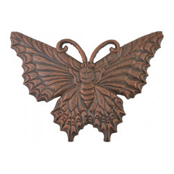 Import Wholesales - Decorative Cast Iron Yard And Garden Stepping Stone, Butterfly, Bronze - Landscaping Stones And Pavers