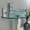 Fresca Vetro Netto 24'' Modern Glass Bathroom Pedestal, CMB1036-V