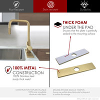 STYLISH Kitchen Sink Faucet Hole Cover Deck Plate in Brushed Gold