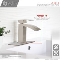 STYLISH 6 1/8" Brushed Nickel Bathroom Square Deck Plate