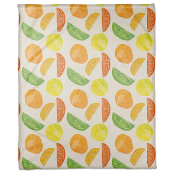 Citrus Fruit Pattern 50"x60" Coral Fleece Blanket