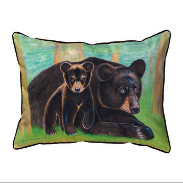 Betsy Drake Bear and Cub Extra Large 20 X 24 Indoor / Outdoor Pillow