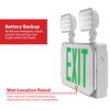 ECL5 LED Wet Location Exit Sign with Adjustable Light Heads, Green Lettering