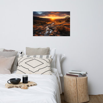Canyon's Radiance Realism Painting Digital Artwork Loose Art Print