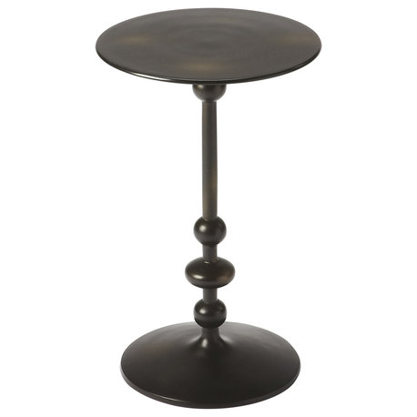 Butler Zora Black Iron Pedestal End Table