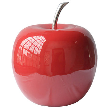 HomeRoots Buffed Red Extra Large Apple Sculpture