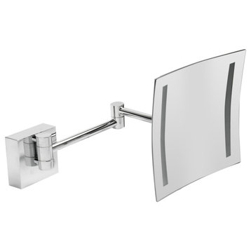 ALFI Polished Wall Mount 8" 5x Magnifying Mirror With Light