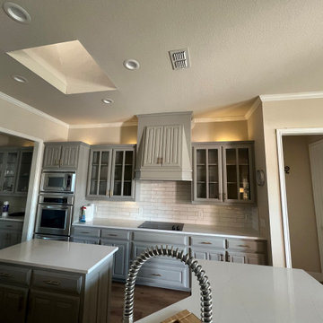 Benbrook Texas Kitchen Remodel Featuring Quartz Countertops and Gray Cabinets
