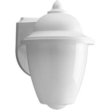 Progress Lighting 1-Light Wall Lantern With White Acrylic Acorn Diffuser, White