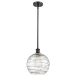 Innovations Lighting - Large Deco Swirl 1-Light Pendant, Matte Black, Clear - A truly dynamic fixture, the Ballston fits seamlessly amidst most decor styles. Its sleek design and vast offering of finishes and shade options makes the Ballston an easy choice for all homes.