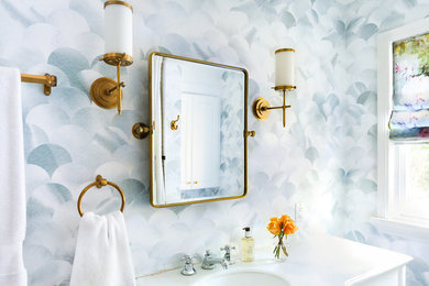 Eclectic powder room photo in Seattle