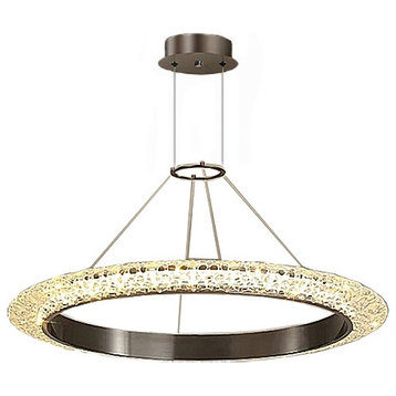 Gold/black ring led chandelier for living room, dining room, bedroom, 31.5"