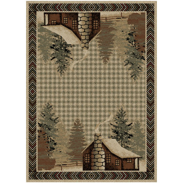 American Destination Lost Cove Lodge Area Rug, Antique, 2'3"x3'3"