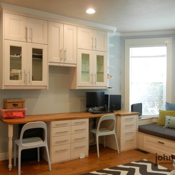 Craft Room Custom Ikea Cabinets in White