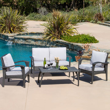 Contemporary Outdoor Patio w/ Outdoor 4pc Sofa Set, Grey