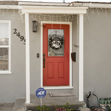 Red Front Door to Exterior Paint Remodel