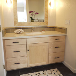 Island Stone Rectangular Beach Glass with Pebble floor - Tile