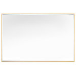 GETLEDEL - Metal Framed Rectangle Beveled Edge Wall Mirror Bathroom Vanity Mirror, Gold, 24"x36" - Give your room an instant splash of luxury with this framed rectangle mirror. Combining practicality and aesthetics, its concise design fully demonstrates the personality of the owner of the house. Made of high quality silver backed glass panel, the mirror can prevent warping and distortion, giving you the best visual effect. Beveled edge add a touch of sophistication and can be used as prisms to reflect bright colors. This simple yet stylish wall mirror will serve as an understated and classic focal point in any room and give off the perfect vibes with other home decor.