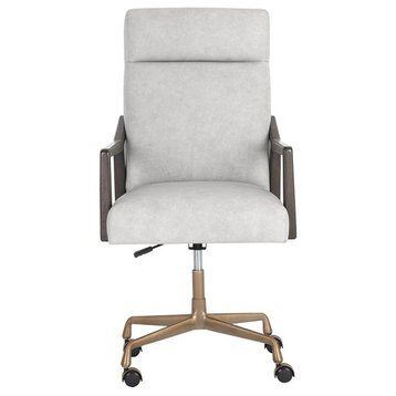 Collin Office Chair, Saloon Light Gray Leather