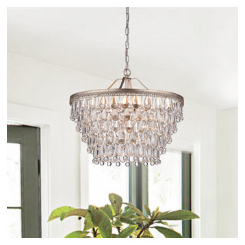 Nerthus 6 - Light Chandelier with Crystal Accents