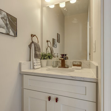 Bathroom Remodeling With Corner Tub, Standing Shower, Sink & Extra Cabinet Space