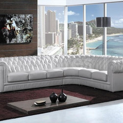 Divani Casa Paris 1R Transitional Tufted Leather Sectional Sofa - Products