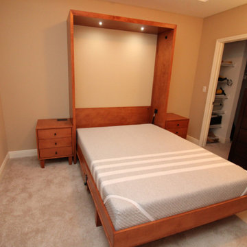 Siena Murphy Wall Bed with Shelf Leg, Nightstands, Attached Desk