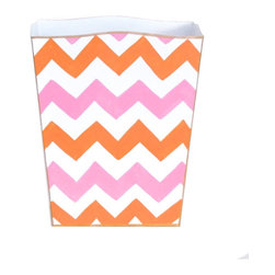Pink & Orange Bargello Wastebasket - Wastebaskets