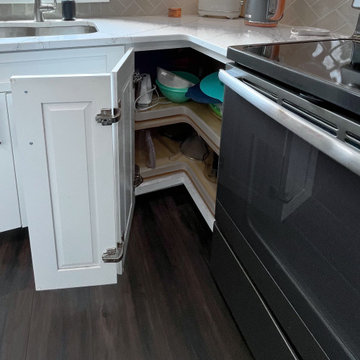 White and Green Kitchen and Coffee Bar