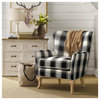 Black and White Checkered Pattern Accent Chair