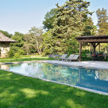 Stone Pool House & Pergola