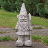 18.5" Gray Gardener Gnome With Shovel Outside Garden Statue