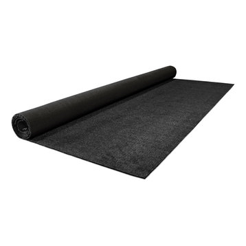 Outdoor Artificial Turf with Marine Backing, Jet Black, 6 Ft X 30 Ft