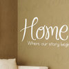 Wall Decal Quote Sticker Vinyl Art Letter Where Our Story Begins Home Family H08