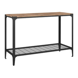 Angle Iron Barnwood Console Table - Console Tables