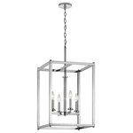 Kichler - Foyer Pendant 4-Light, Chrome - Streamlined and simple. This Crosby 4 light foyer pendant in Chrome delivers clean lines for a contemporary style.
