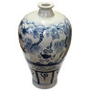 Chinese Blue White Porcelain Flowers Theme Vase Display Hws2877