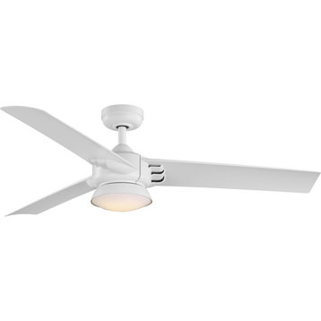 Edwidge 3-Blade 52" DC Motor LED Contemporary Ceiling Fan, White