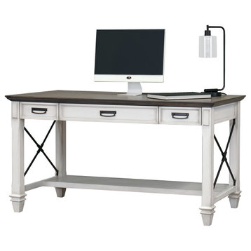 Martin Furniture Contemporary Wood Writing Table in Weathered White