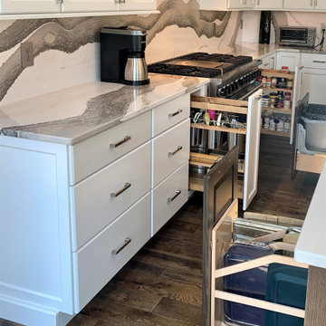 Kitchen Remodel With Amish-Built Cabinets, Skara Brae Cambria Quartz, and Viking
