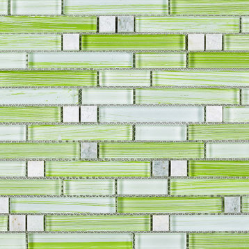 11.75"x11.75" Seraphina Mosaic Tile Sheet, Green