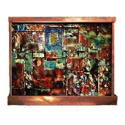 6 foot by 5 foot Copper Patchwork Wall Fountain - Indoor Fountains