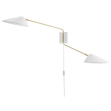 Journey 2-Light Swing Arm Wall Sconce White -5294