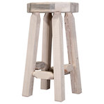 Montana Woodworks - Homestead Collection Backless Barstool, Clear Lacquer Finish - From Montana Woodworks , the largest manufacturer of handcrafted, heirloom quality rustic furnishings in America comes the Homestead Collection line of furniture products. Handcrafted in the mountains of Montana using solid, American grown wood, the artisans rough saw all the timbers and accessory trim pieces for a look uniquely reminiscent of the timber-framed homes once found on the American frontier. This simple yet elegant bar stool will bring rustic beauty to any room of your home. Perfect for the bar, the bistro table or anywhere a touch of rustic completes the scene. Built with durability in mind. Constructed using the time proven mortise and tenon joinery system, this bar stool will last for generations. The bar stool comes topped with an octagonal piece of 2.5" thick, solid wood seat. Seat height is 30" Seat height is 30" Seat width is 12", seat depth is 12". Comes fully assembled. 350 pound capacity. This item comes professionally finished with a premium grade lacquer finish. 20-year limited warranty included at no additional charge.
