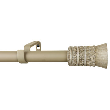 1" Diameter Tribale Curtain Rod, 48"-84", Cottage