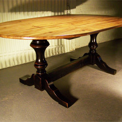 72"L Barn Wood Sheffield Trestle Table - Dining Tables