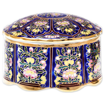 Novica Handmade Royal Benjarong Gilded Porcelain Decorative Box